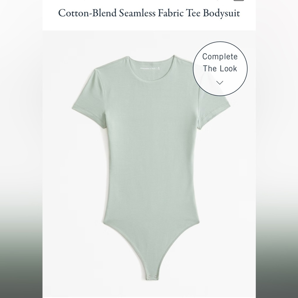 Cotton-Blend Seamless Fabric Tee Bodysuit